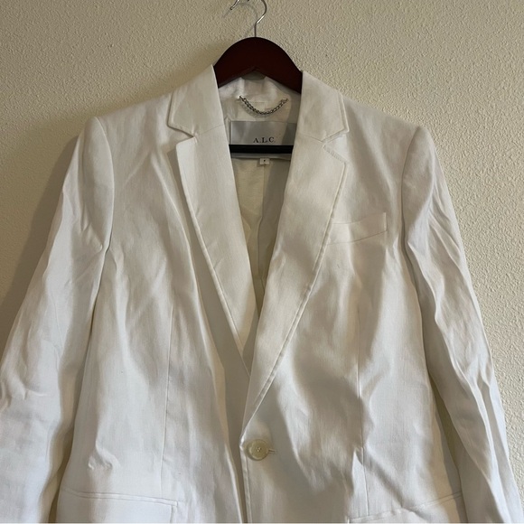 NWOT A.L.C. Women's Davin II Single-Breasted Blazer in White Size 8 - Picture 6 of 16